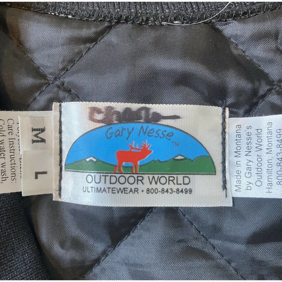 Gary Nesse Quilted Vest Size Medium/Large Men’s Black Snap Front - Picture 3 of 7